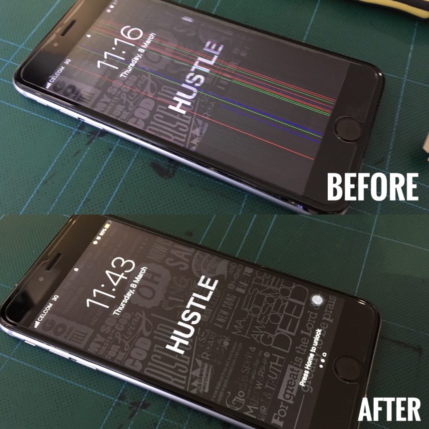 Dropped iPhone LCD with Vertical Lines Repair